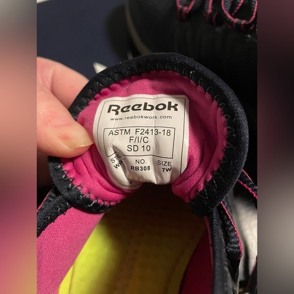 Reebok Astroride RB308 Steel Toe Shoes Sneaker 7W Women Navy Purple - Picture 10 of 15